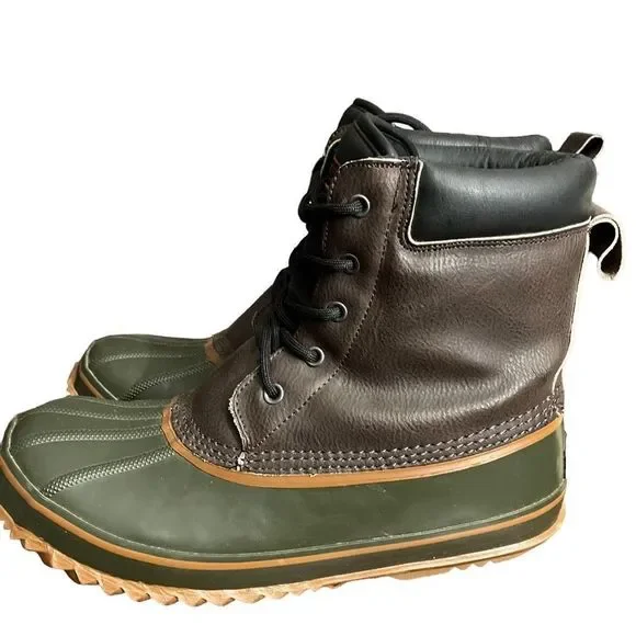 London Fog Men’s Leather/Rubber Duck Boots / SZ: 10M - Picture 2 of 6